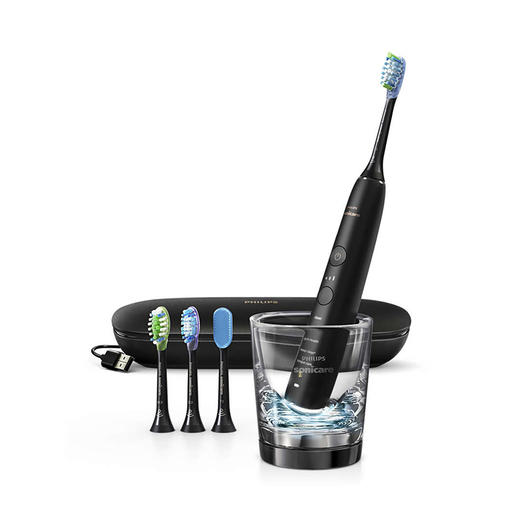 飞利浦Philips电动牙刷 蓝牙版 成人声波震动钻石系列 钛金黑 HX9924/12 商品图2