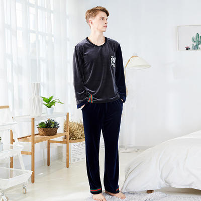 【服饰鞋包】秋冬男士睡衣 运动服休闲套装批发金丝绒情侣家居服 商品图7