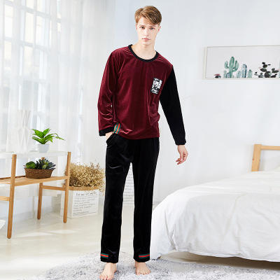 【服饰鞋包】秋冬男士睡衣 运动服休闲套装批发金丝绒情侣家居服 商品图1