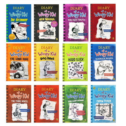 【送音频】小屁孩日记1-12册 全套12本 Diary of a Wimpy Kid 儿童课外读物励志成长校园幽默漫画小说章节桥梁书 漫画绘本 进口英文原版书籍 商品图1