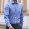 尊轩级男士蓝白条纹面料免烫英式衬衫 商品缩略图1