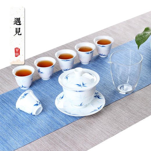家用功夫茶具套装 玻璃简约陶瓷白瓷泡茶壶茶杯整套礼盒装 商品图0