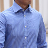 尊轩级男士蓝白条纹面料免烫英式衬衫 商品缩略图2