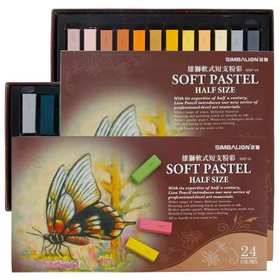 雄狮24色/48色长短支软式粉彩