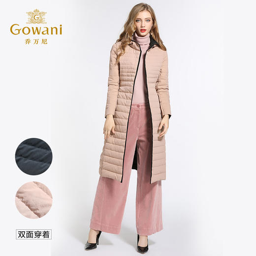乔万尼冬季修身收腰欧货潮两面穿过膝轻薄羽绒服女长款EB4T073 商品图1