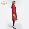 乔万尼羽绒服女复古名族风红色印花宽松立领保暖过膝长款EB4T087 商品缩略图2