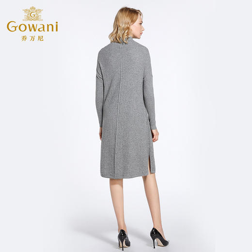 乔万尼冬季宽松大码欧货高领针织羊毛打底连衣裙女中长款EB4M003 商品图3