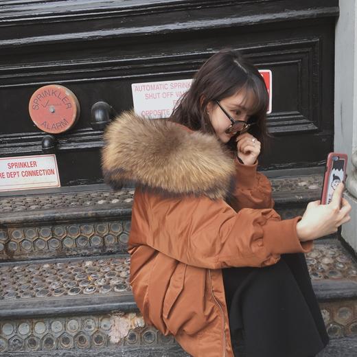 【特价断码 不退不换】 金蘑菇菇  M码 焦糖色毛领棉衣/棉服外套 无毛领！ 商品图3