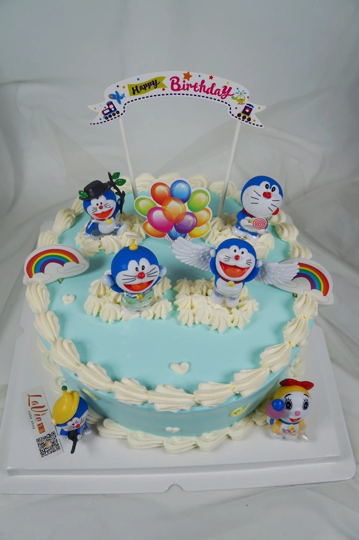 叮当哆啦a梦蛋糕图片为8寸单层效果