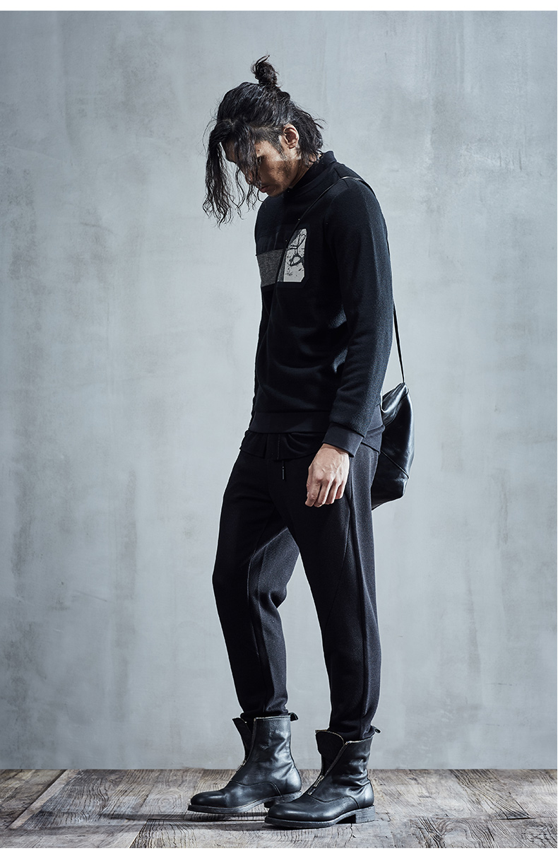 北纬三十度男装2018秋冬新品卫衣套头衫男士圆领贴图时尚原创设计