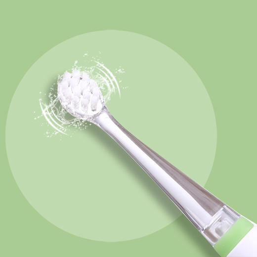 Yucca宝宝电动牙刷套装超声波替换刷头绿色/粉色 商品图3