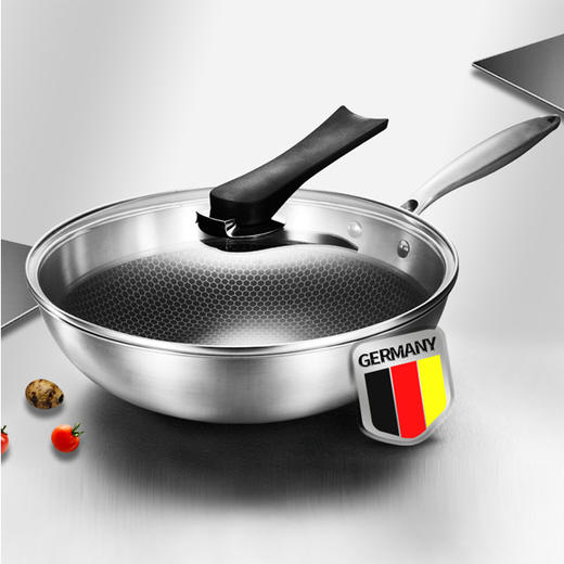 康巴赫304不锈钢炒锅家用锅 券