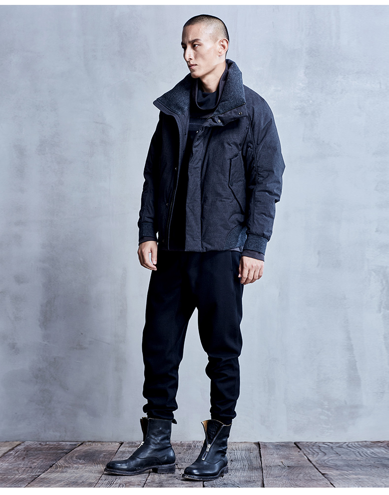 北纬三十度男装2018秋冬新款外套羽绒服男士短款翻领保暖原创设计