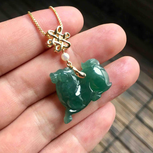 冰种满绿翡翠马到成功 商品图7