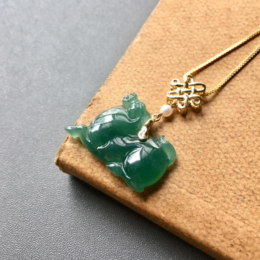 冰种满绿翡翠马到成功 商品图2