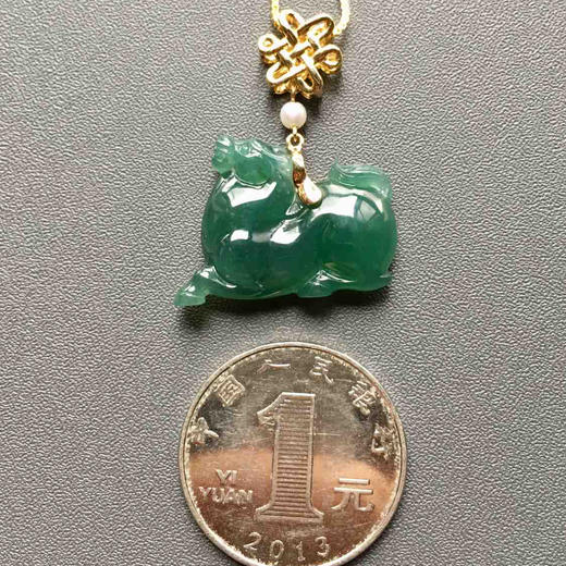 冰种满绿翡翠马到成功 商品图3