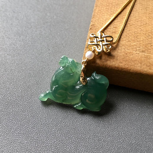 冰种满绿翡翠马到成功 商品图0