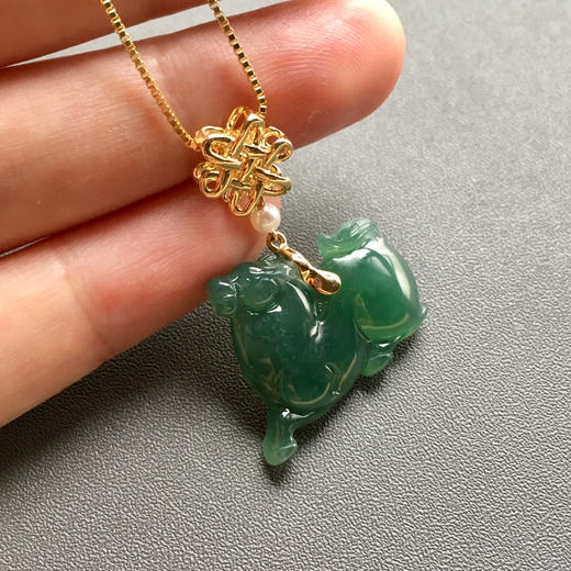 冰种满绿翡翠马到成功 商品图6