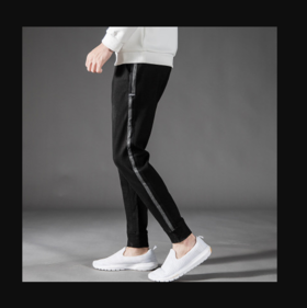 【服饰鞋包】冬季新款原创男装休闲裤男加绒加厚男裤修身束脚