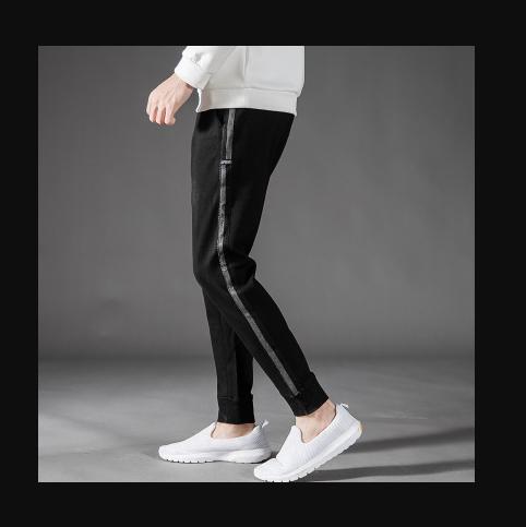 【服饰鞋包】冬季新款原创男装休闲裤男加绒加厚男裤修身束脚 商品图0