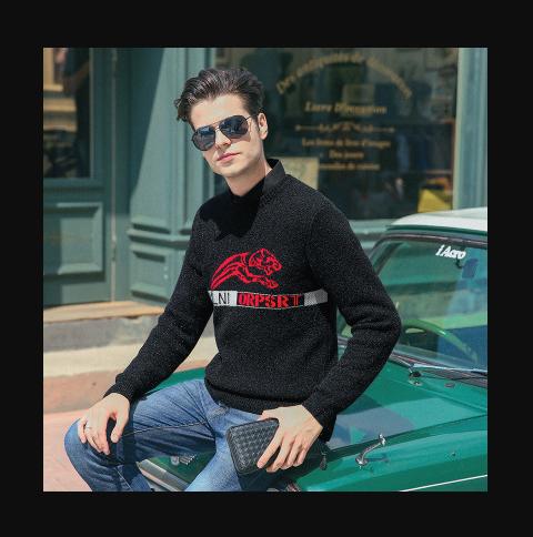 【男士毛衣】秋冬仿貂绒毛衣潮流个性圆领针织衫韩版色织加厚长袖毛衫新款 商品图0