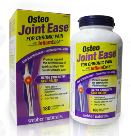 特价！Osteo Joint Ease维骨力氨糖软骨素 180粒/瓶（Webber naturals Osteo Joint Ease 180 Caplets）温哥华直邮