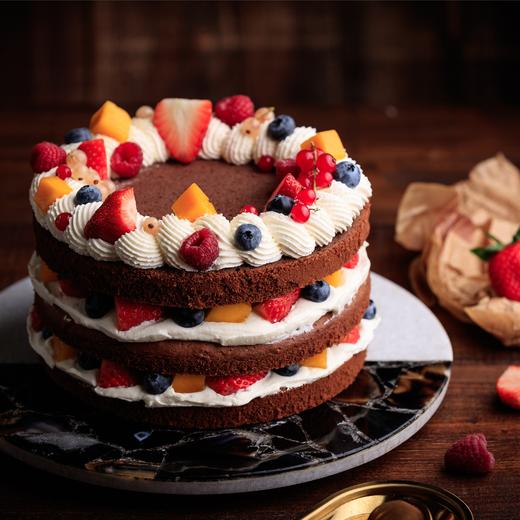 巧克力水果裸蛋糕内含芒果草莓蓝莓树莓