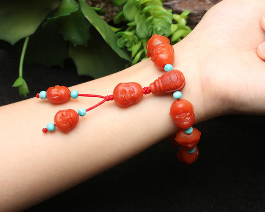 【902074】南红保山料佛头手串