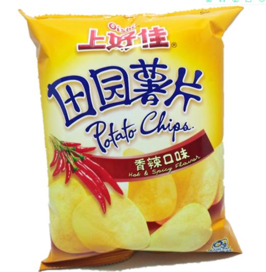 上好佳田园薯片香辣口味50g袋