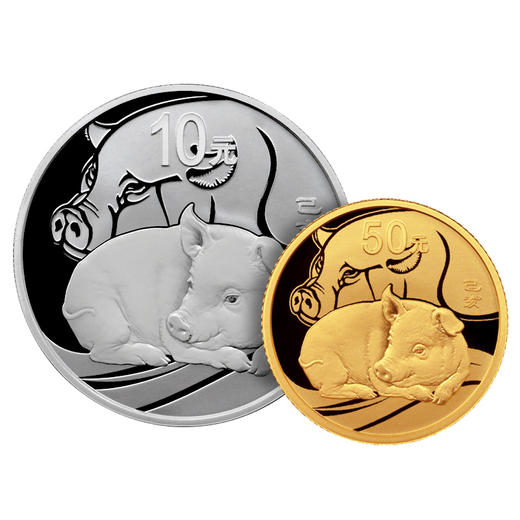 【生肖猪】2019年猪年生肖圆形本色金银币（3克金+30克银）·中国人民银行发行 商品图0