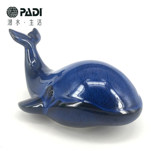 PADI Gear 艺术眼客厅电脑桌茶几卧室摆件纯手工烧制《鲸鱼》艺术陶瓷艺术衍生品 商品图0