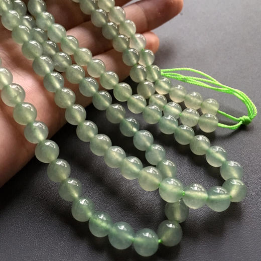 冰种淡晴水翡翠108珠串 商品图2