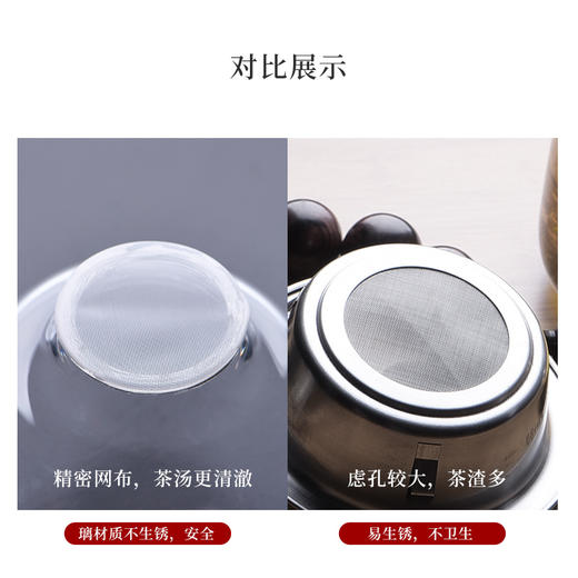 茶道配件-茶漏-玻璃茶漏小号/吉祥茶漏2款（带底座） 商品图2