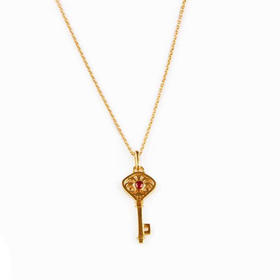 爱莎许愿工艺 宝石钥匙项链