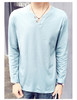 【T恤男】秋季新款男士V领长袖T恤上衣服青年纯棉长袖男装潮 商品缩略图0