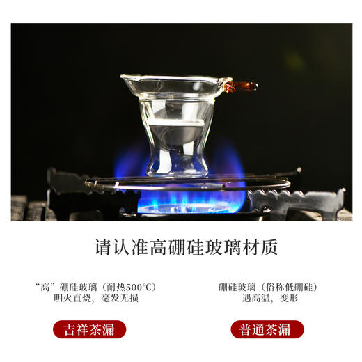 茶道配件-茶漏-玻璃茶漏小号/吉祥茶漏2款（带底座） 商品图1