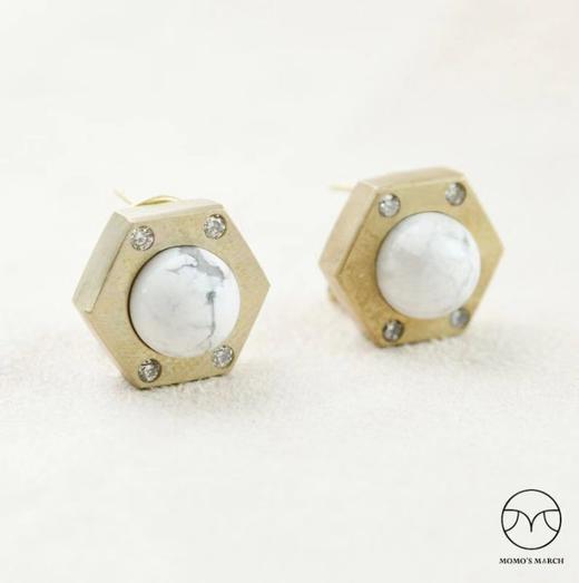 Momo‘s March 天空之镜 【倒映】小六角形耳环 商品图0