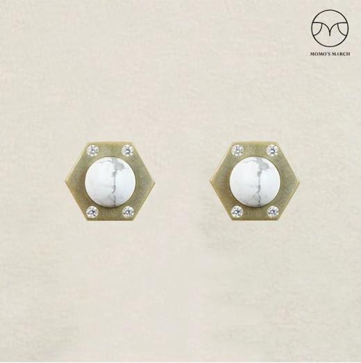 Momo‘s March 天空之镜 【倒映】小六角形耳环 商品图1