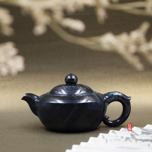 和田玉（青花）玉壶--碗灯壶（宋鸣放6631）145.86G 商品图0