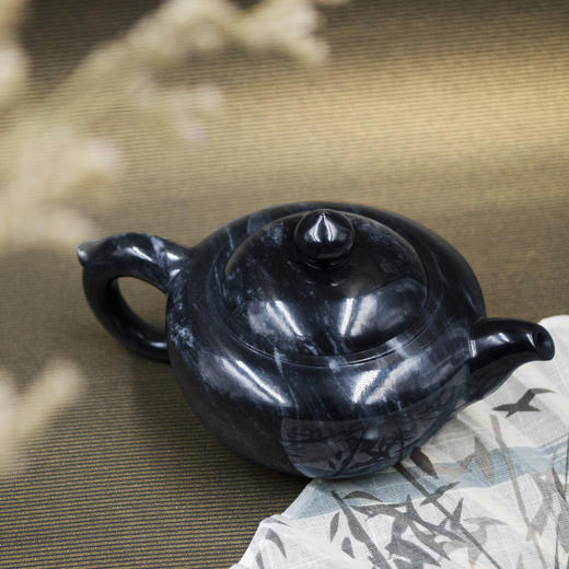 和田玉（青花）玉壶--碗灯壶（宋鸣放6631）145.86G 商品图3