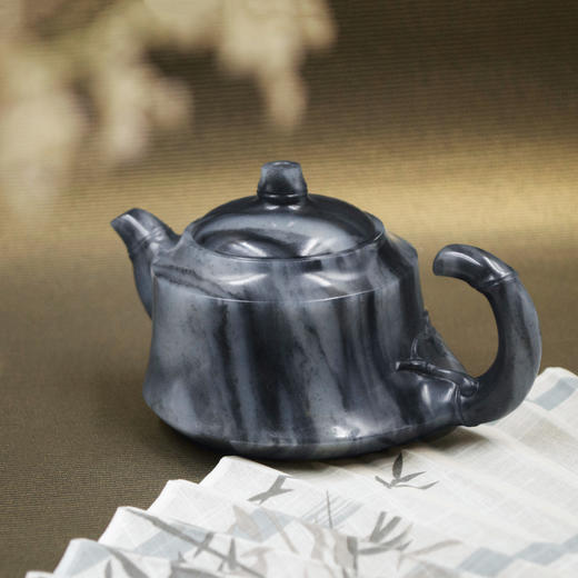 和田玉（青花）玉壶--竹节壶（宋鸣放6607）211.61g 商品图5