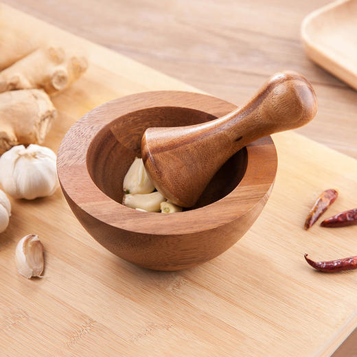 泰国lc living 相思木研磨钵杵套装捣蒜器蒜泥家用磨姜压蒜臼子研钵