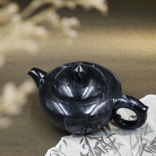 和田玉（青花）玉壶--碗灯壶（宋鸣放6631）145.86G 商品图2