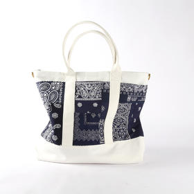 Simple Union Canvas Tote Bag Vintage Bandana腰果花托特包