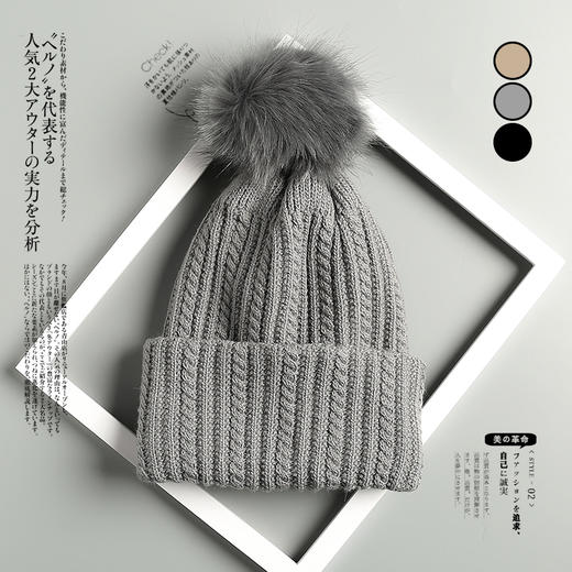 【帽子围脖一体两用】日系冬天 学生 帽子围巾两用 韩版双层加厚 保暖 针织帽 商品图3