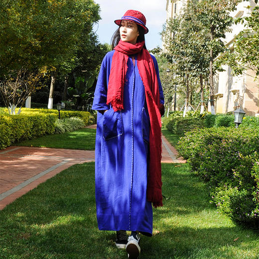 普渡手工双色长袍裙 商品图1