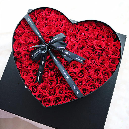 爱你的心99朵红玫瑰魔方盒天心盒鲜花生日祝福求婚用花圣诞节送花