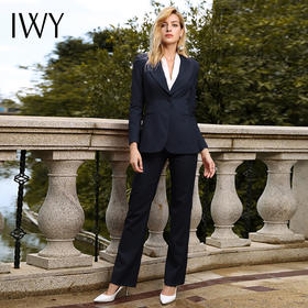 IWY/藏青色西服套装女时尚干练西服两件套修身显瘦名媛工作服CP8310藏青