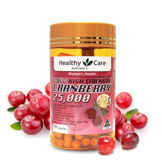 澳洲healthy care高濃縮蔓越莓膠囊25000mg 90粒