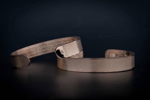 原创定制：钛钢宽手镯 精细雕刻 二合一 钛钢手镯（金色、玫瑰金）男女手镯 商品图7